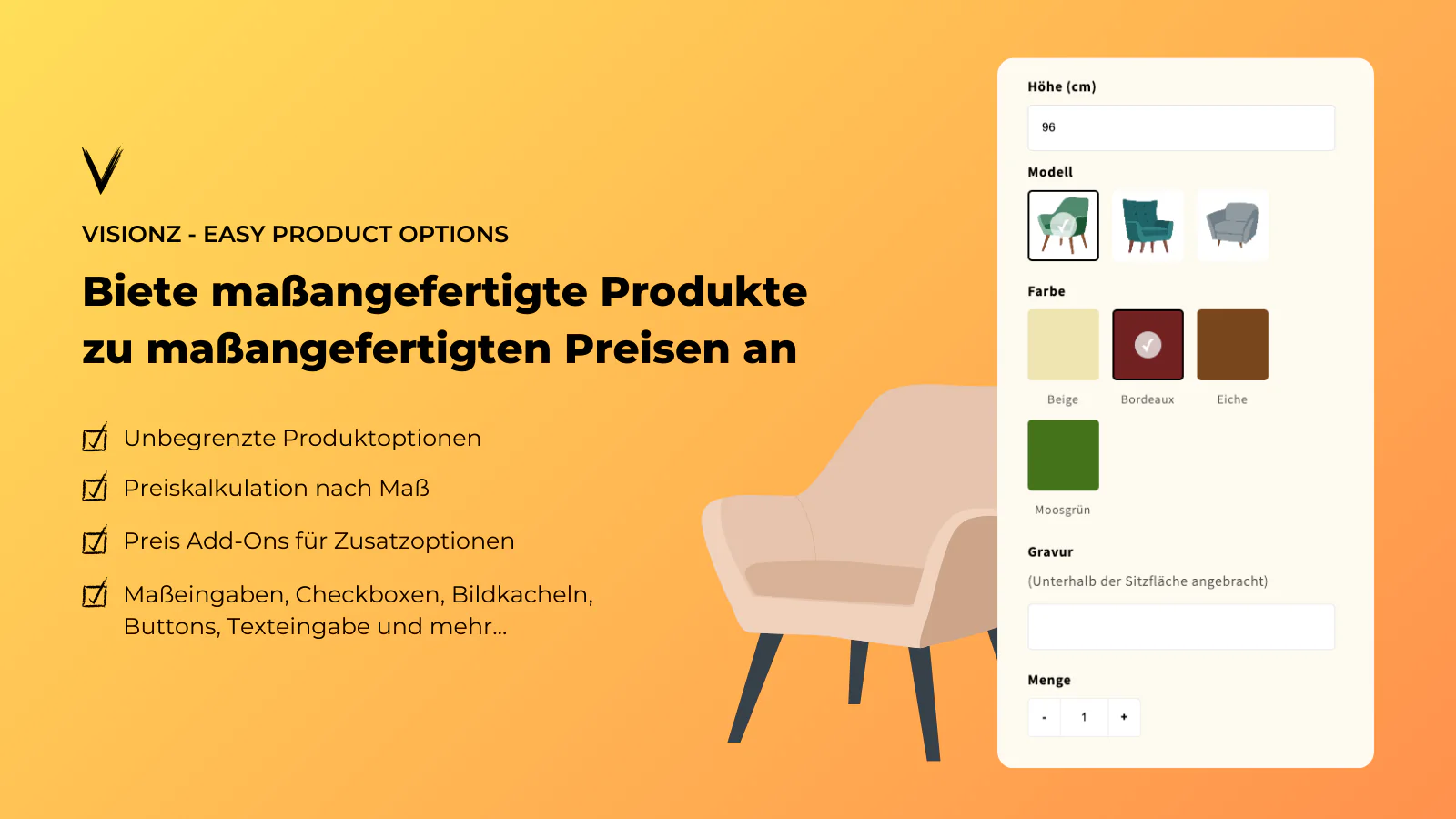 Visionz Easy Product Options